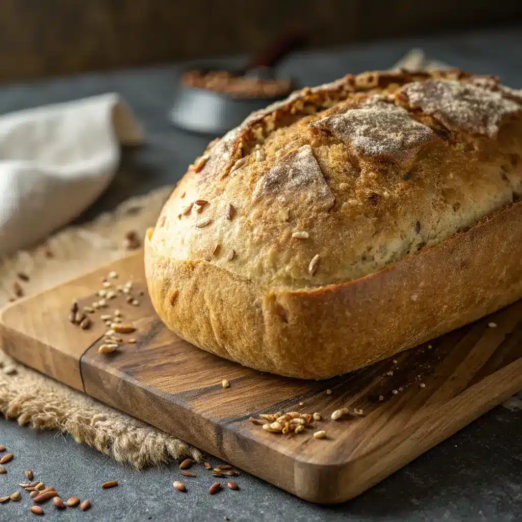 Freshly baked buckwheat bread