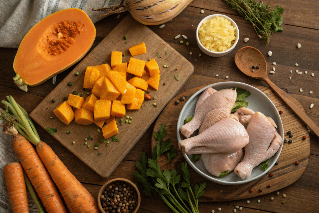Ingredients of Jamaican Chicken Soup
