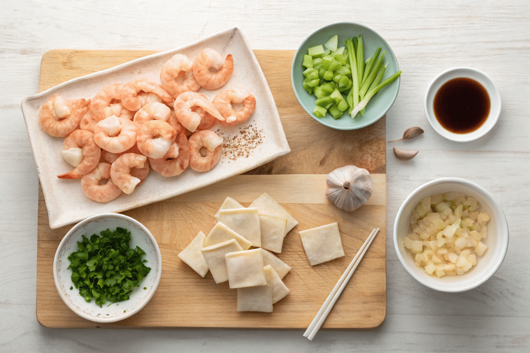 Ingredients of Shrimp Wontons Recipe