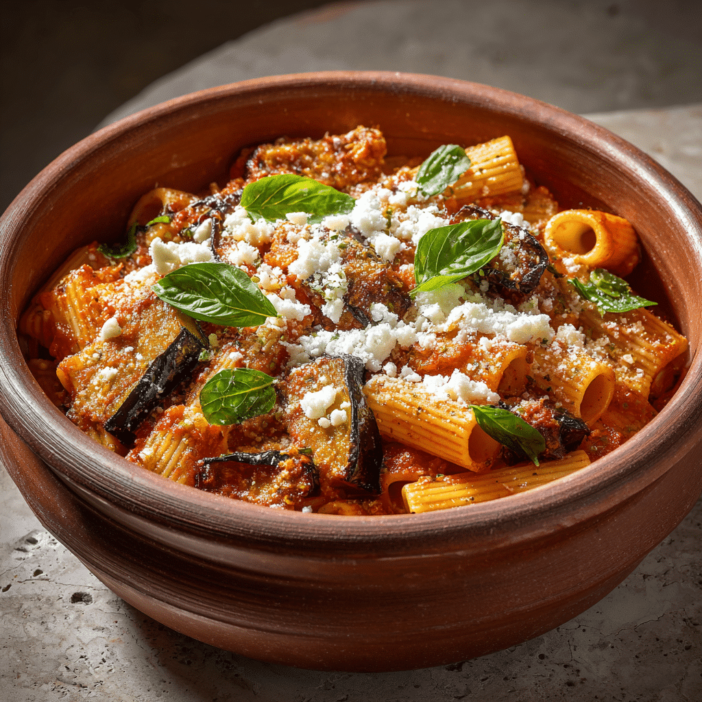 Pasta alla Norma (Pasta with Eggplant and Tomato Sauce)