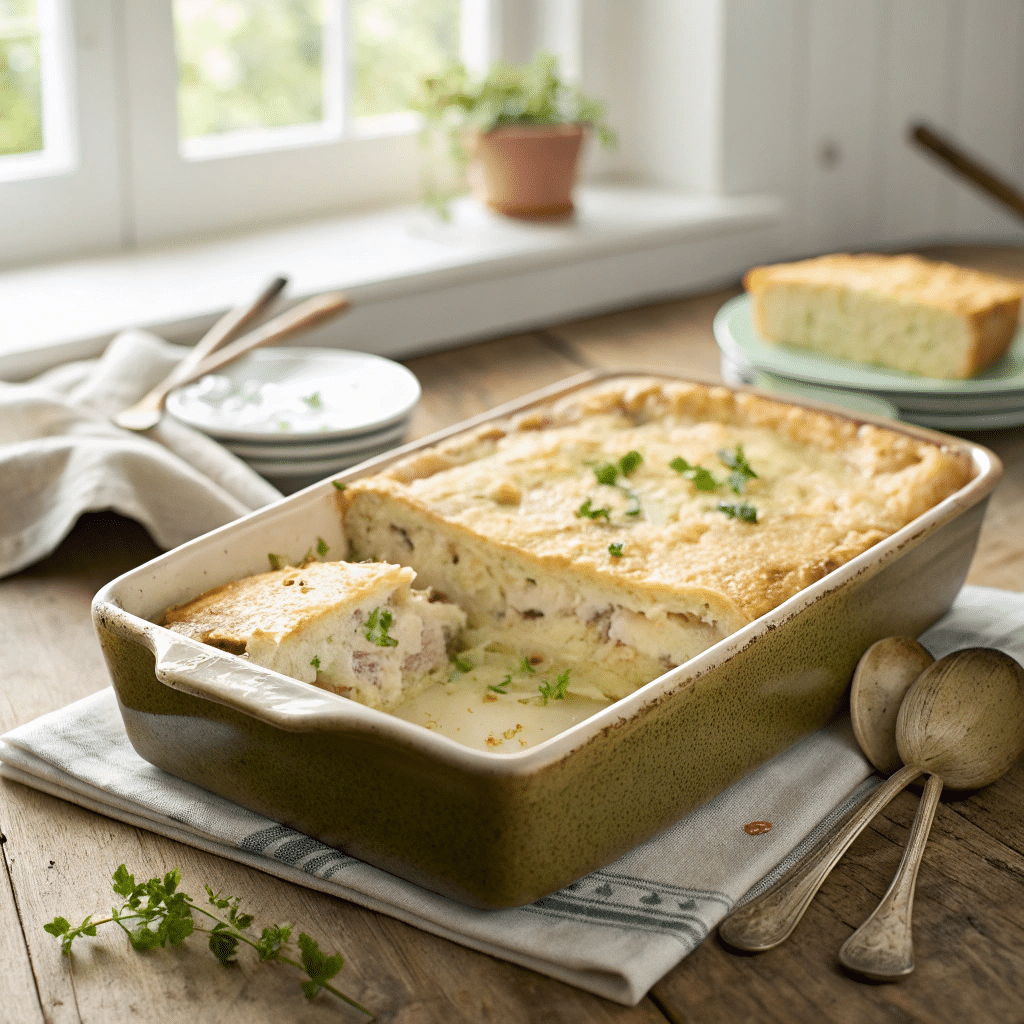 Fricassee Cake with Creamy Chicken Filling Recipe