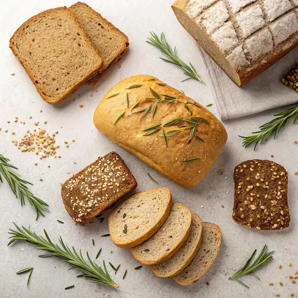 buckwheat bread variations with natural textures and vibrant colors
