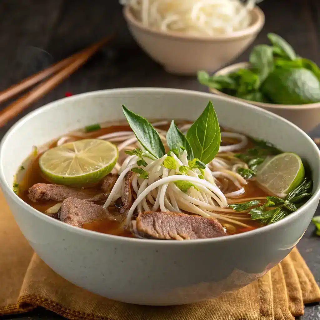 hot bowl of Vietnamese pho