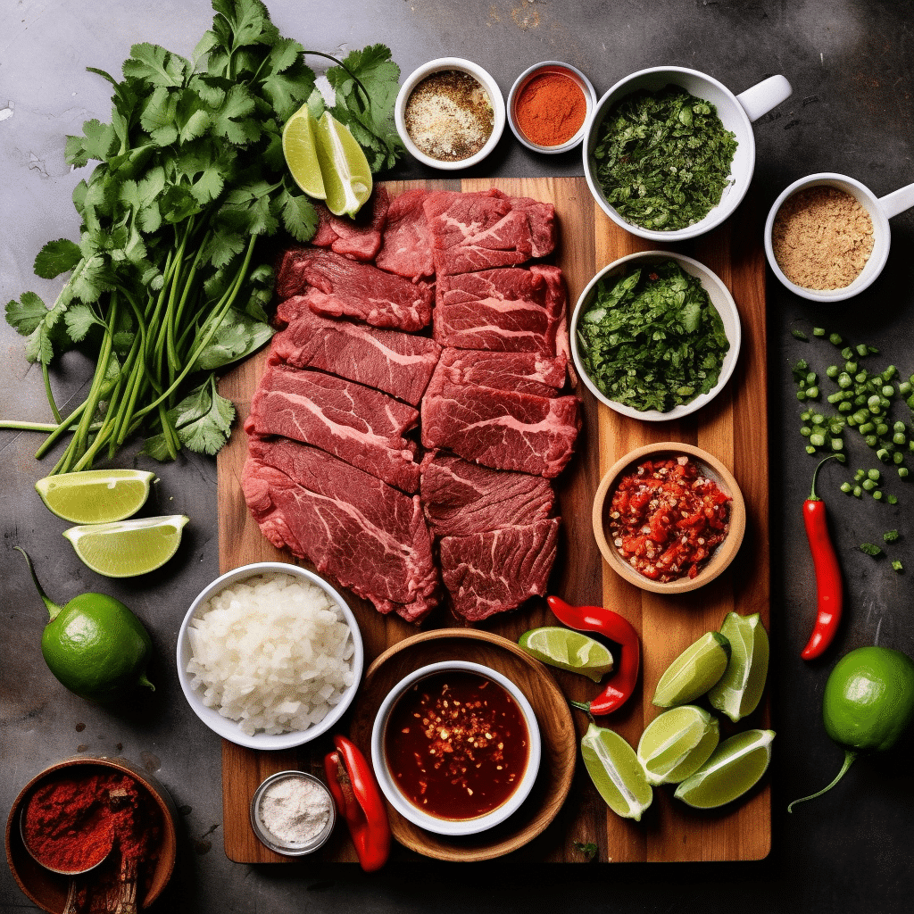 Indredients for Chipotle Carne Asada