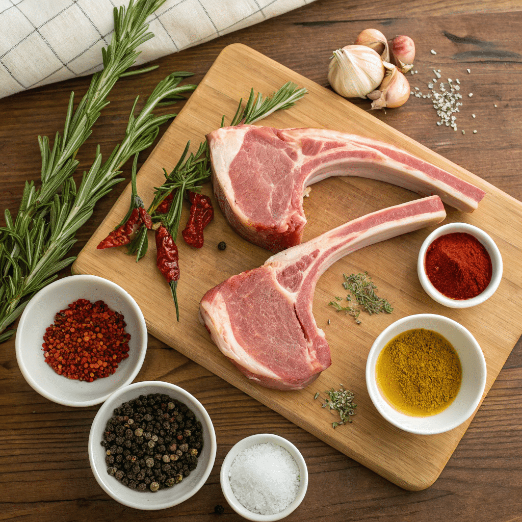 ingredients for the Tomahawk Pork Chop