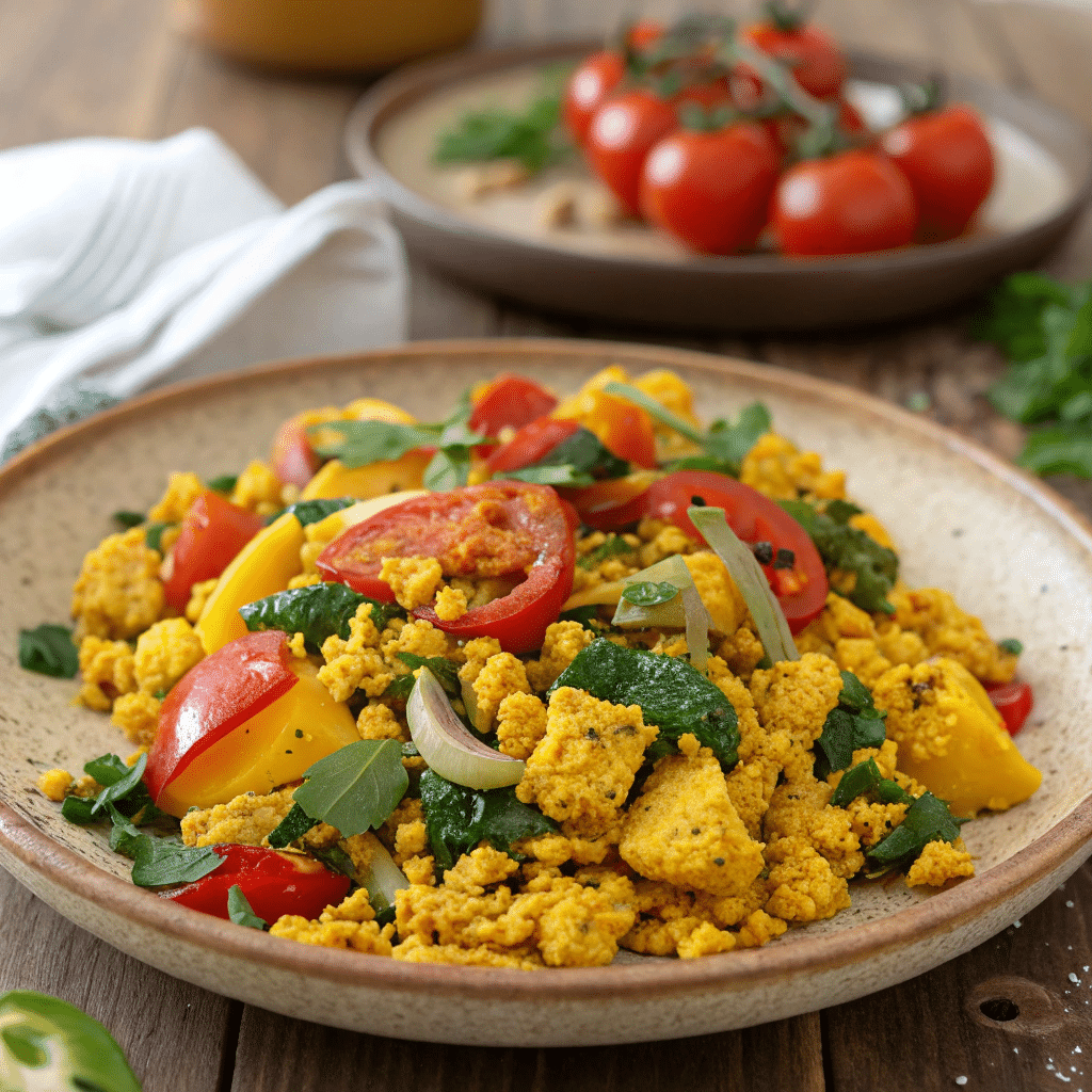 Tofu Scramble with Spices for Vegans