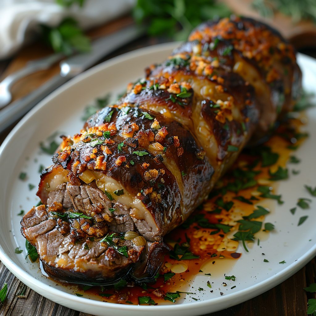 Delicious oven-baked braciole without sauce, perfectly cooked and ready to serve