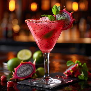 vibrant Dragon Fruit Martini cocktail