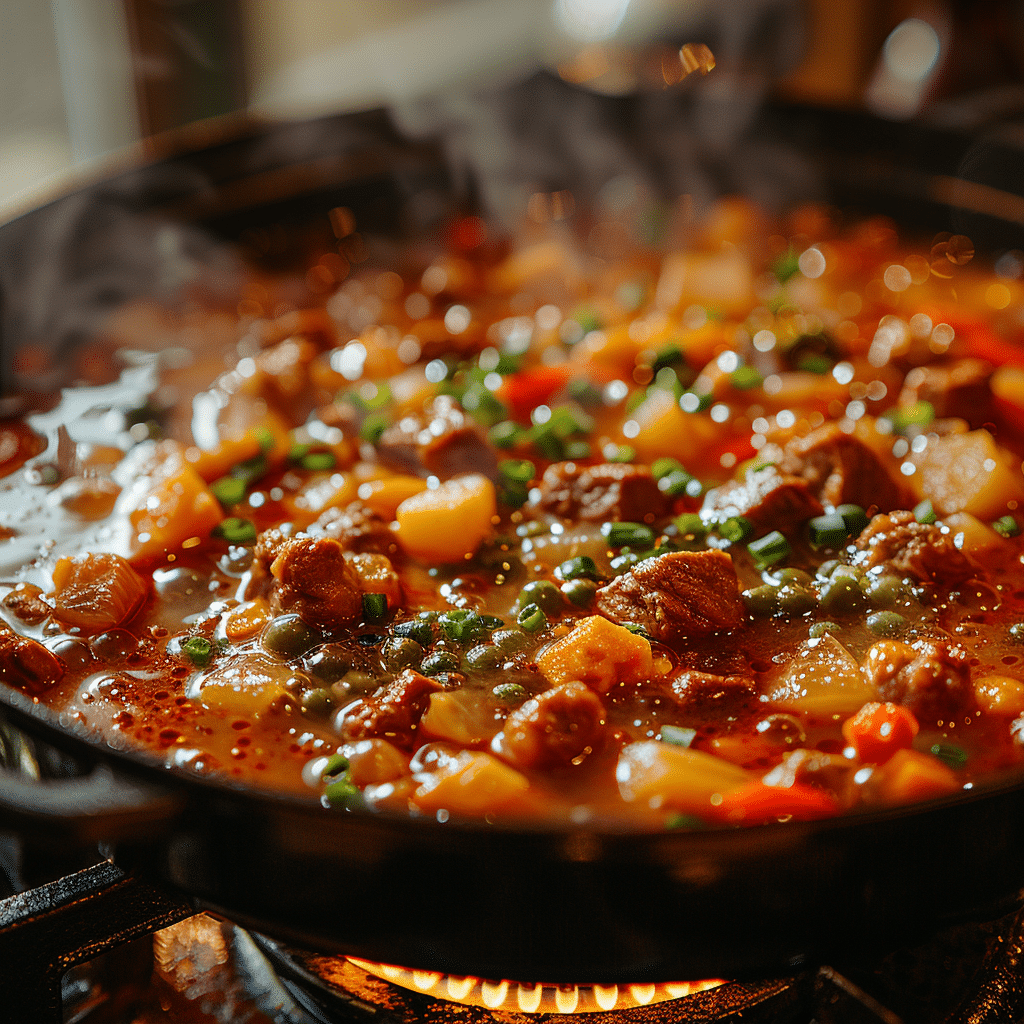 simmering pot on a stove