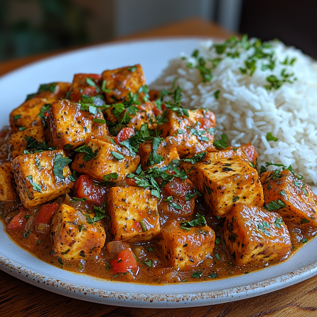 Mango Curry Tofu with Rice