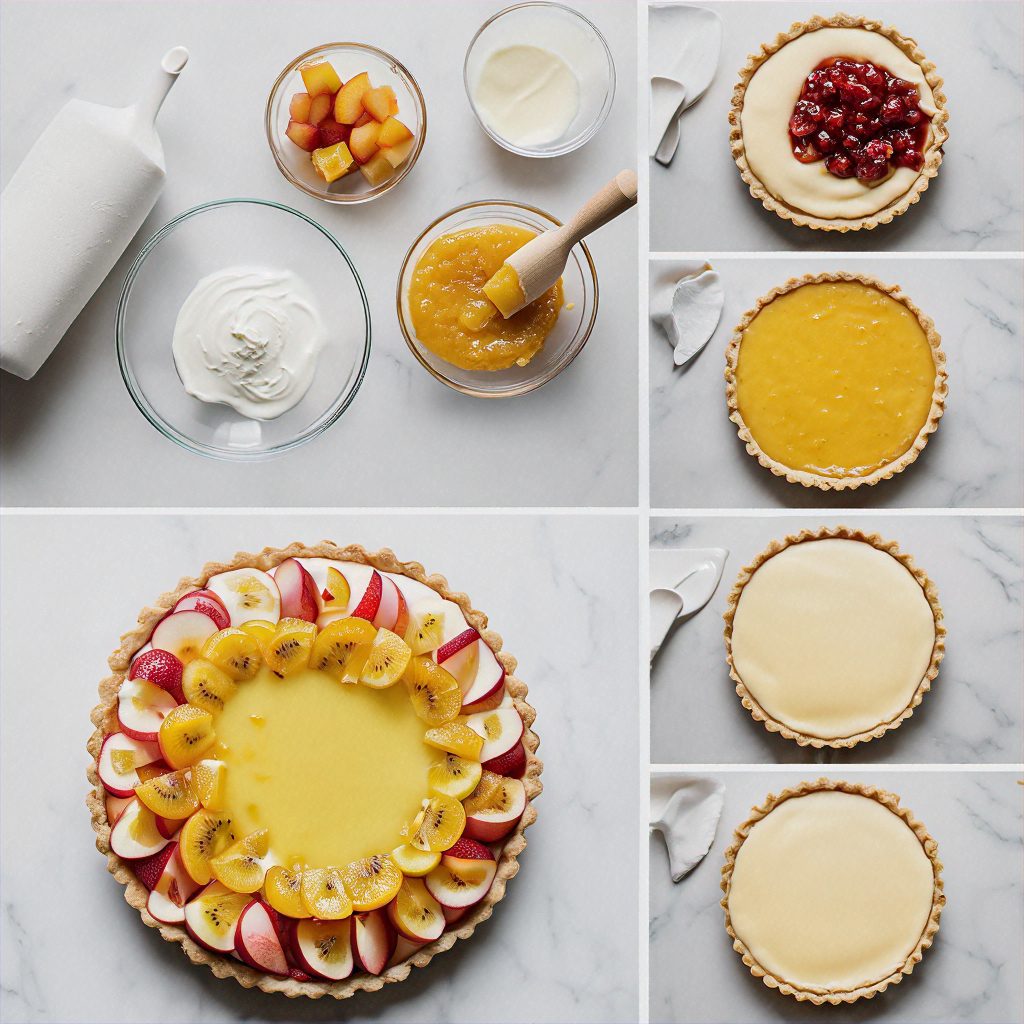 A step-by-step of making an exotic fruit tart