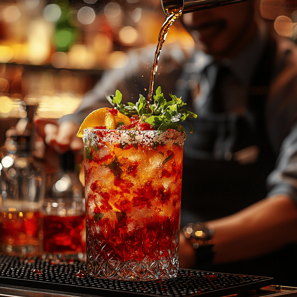 Exotic Cocktail Ingredients - yuzu, tamarind, and hibiscus, with garnishes of fresh herbs and edible flowers.