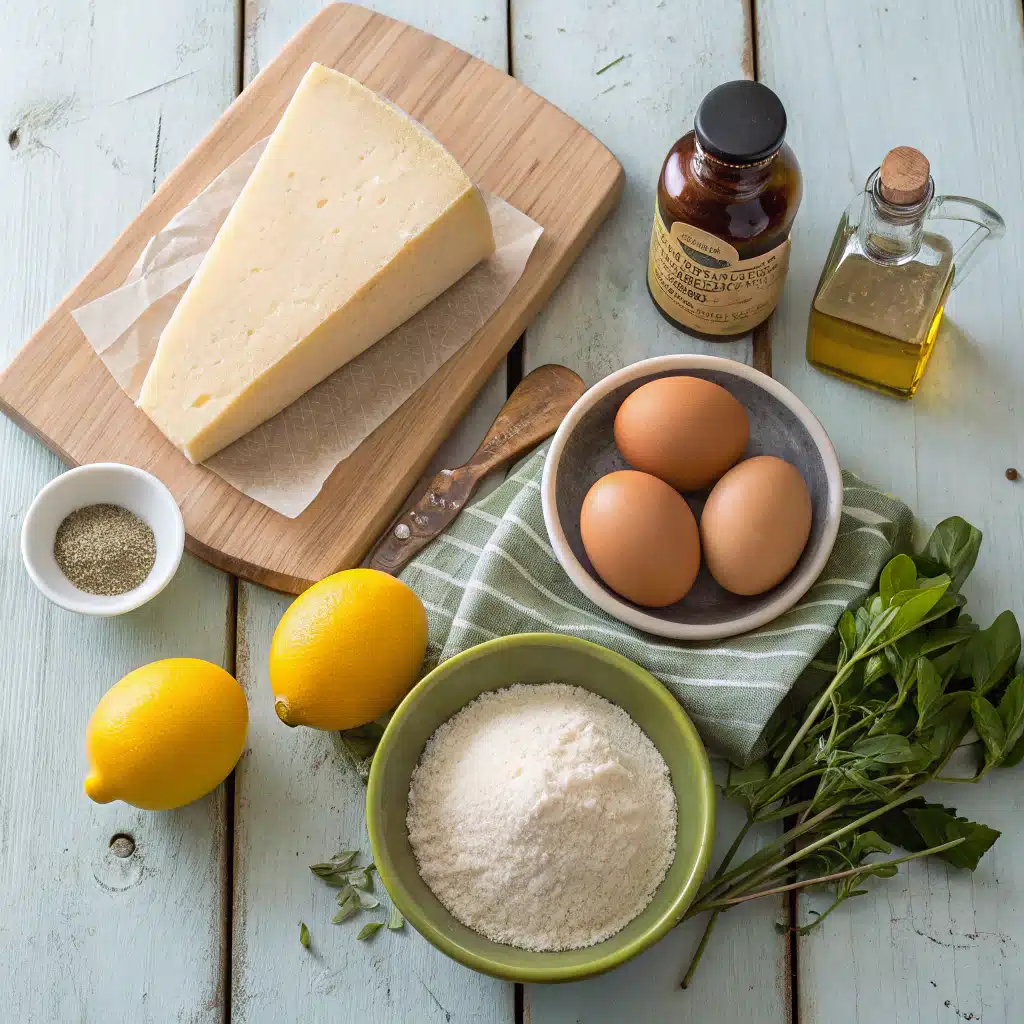 ingredients for corsican fiadone cheescake