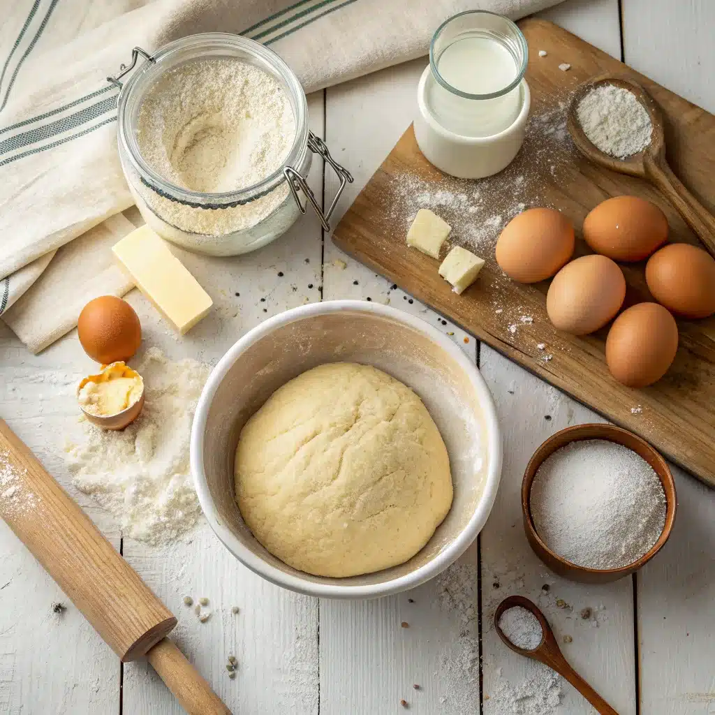 ingredients for polish pączki donuts recipe