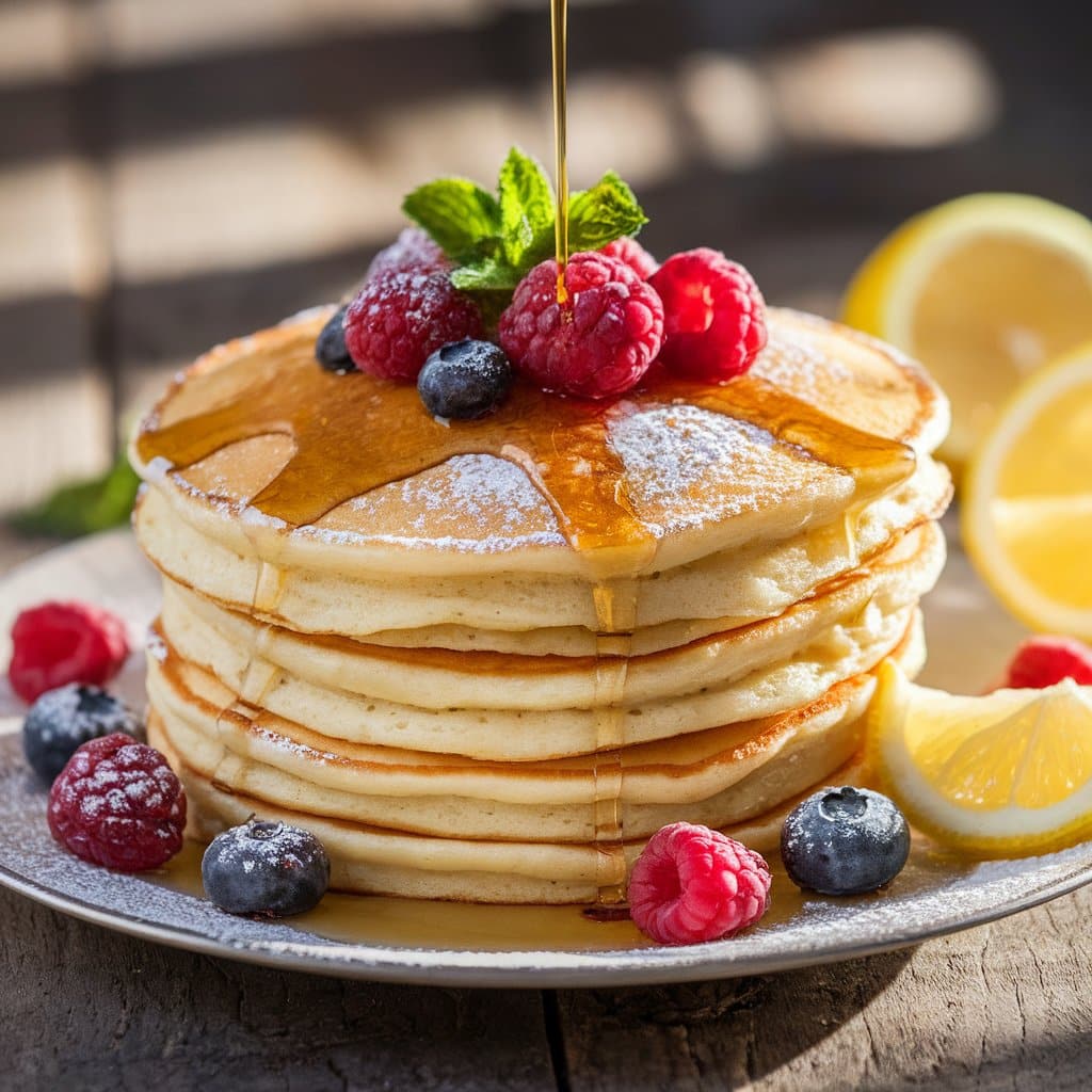 Soft Baked Lemon Ricotta Pancakes