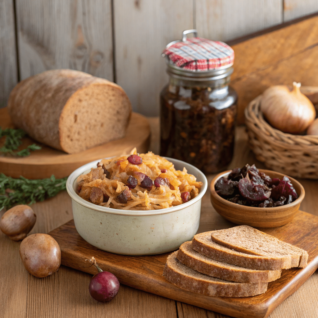 ingredients for traditional polish bigos recipe