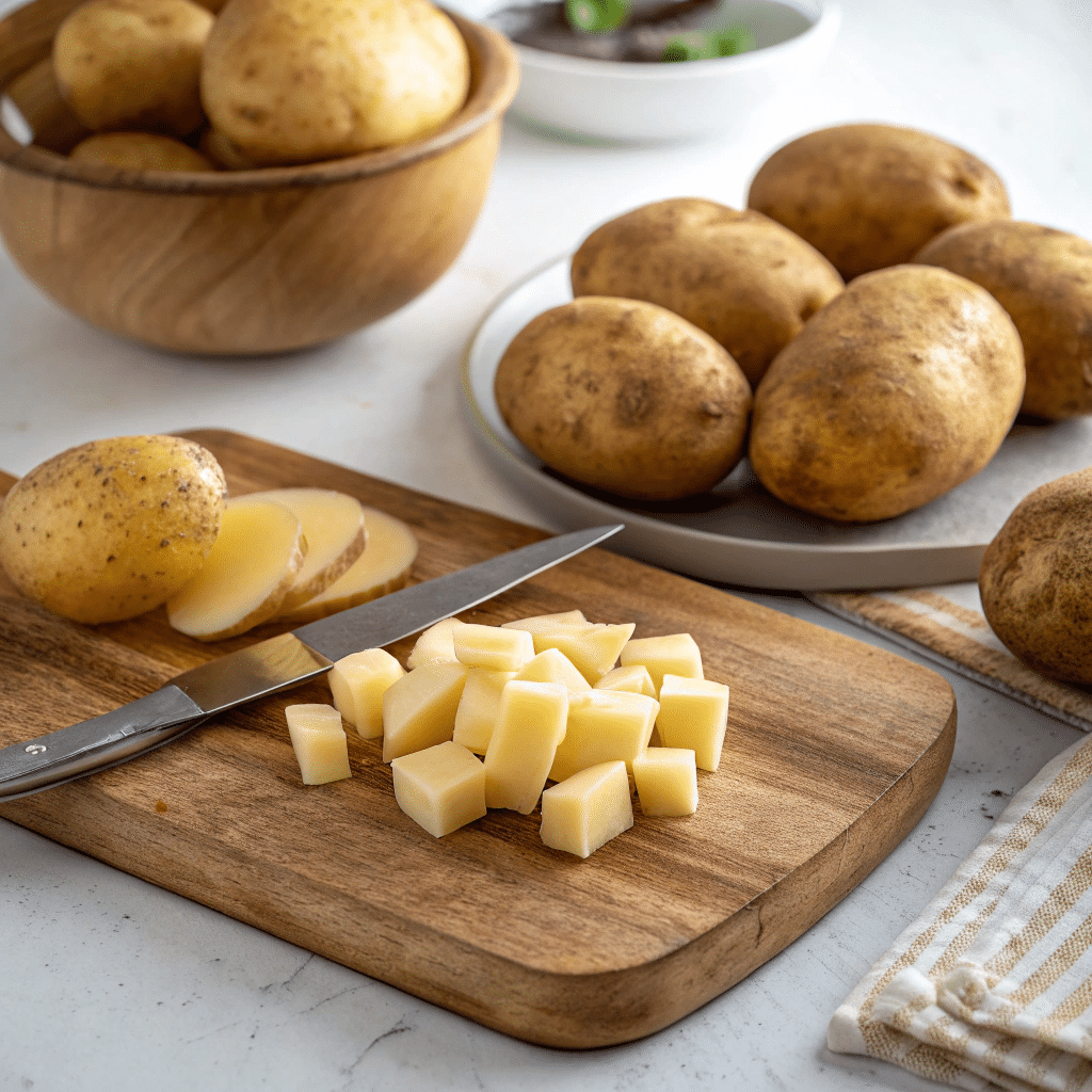 ingredients for crispy diced potatoes