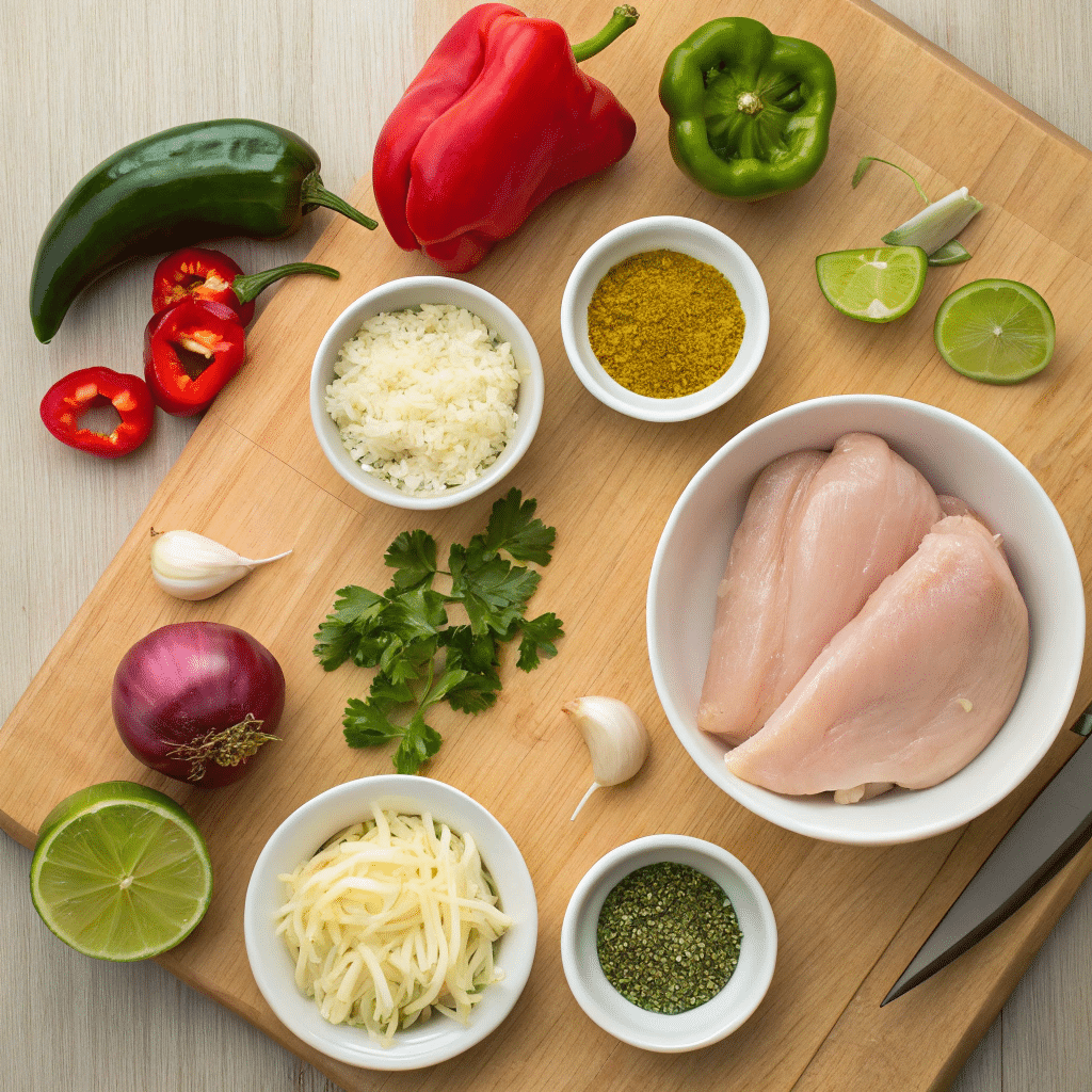 all raw ingredients for Acapulco chicken