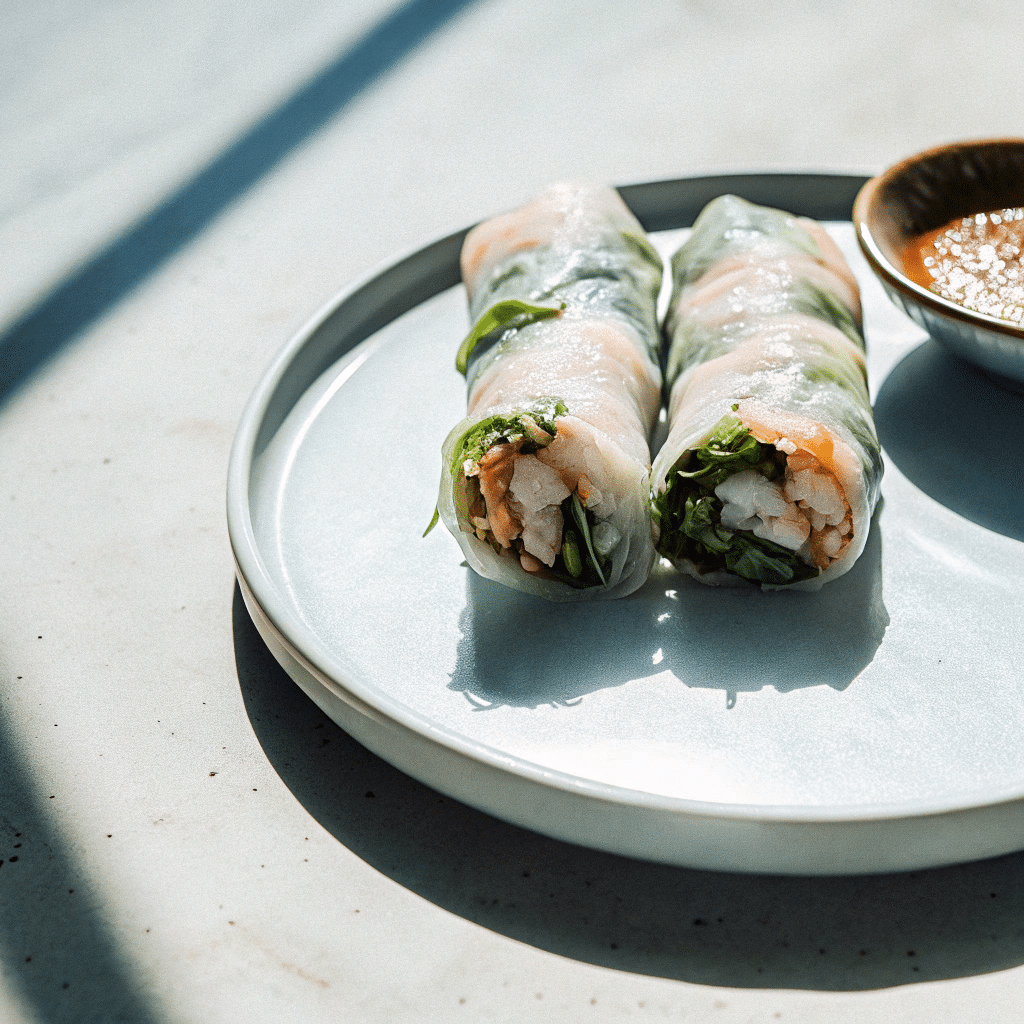 Shrimp Spring Rolls with Peanut Dipping Sauce