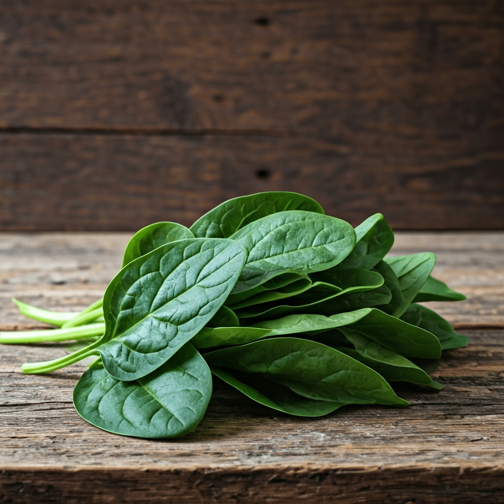 Fresh Malabar spinach leaves close-up