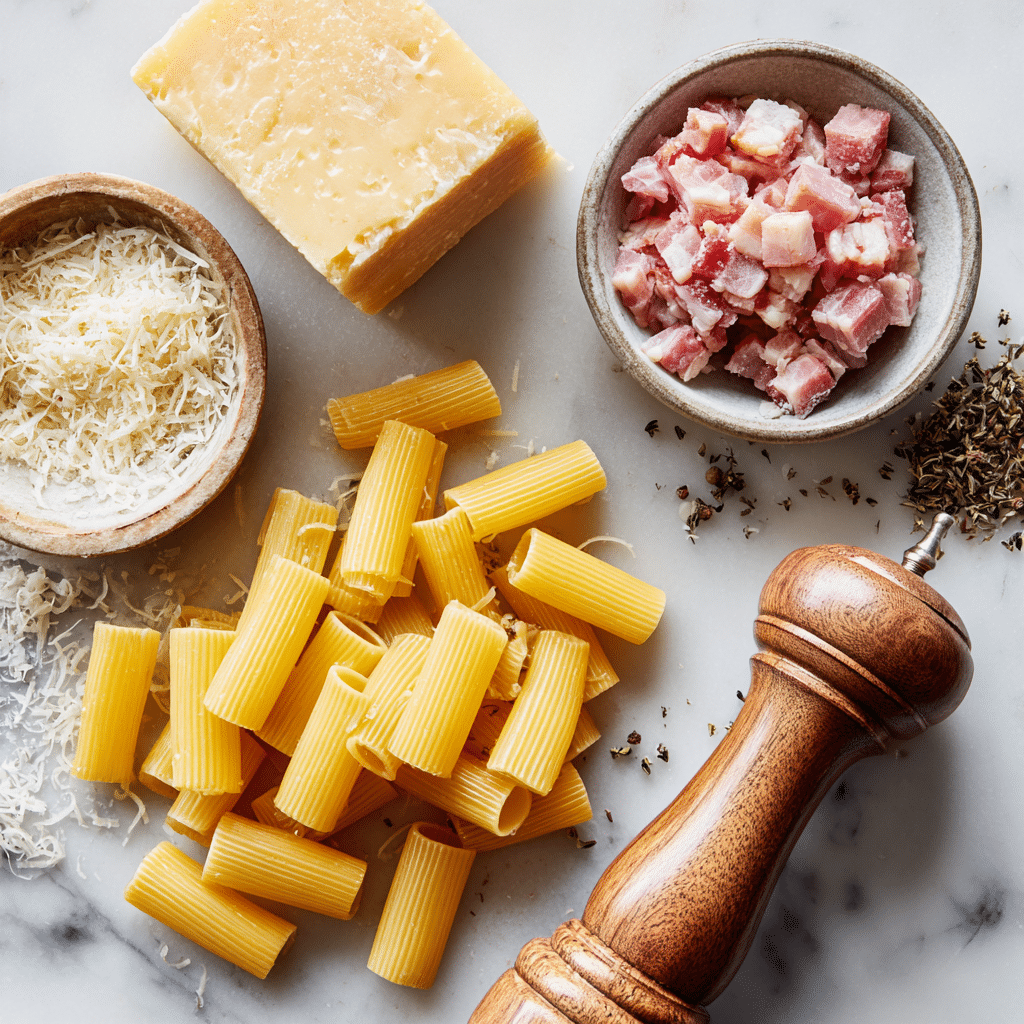 ingredients for Pasta alla Gricia