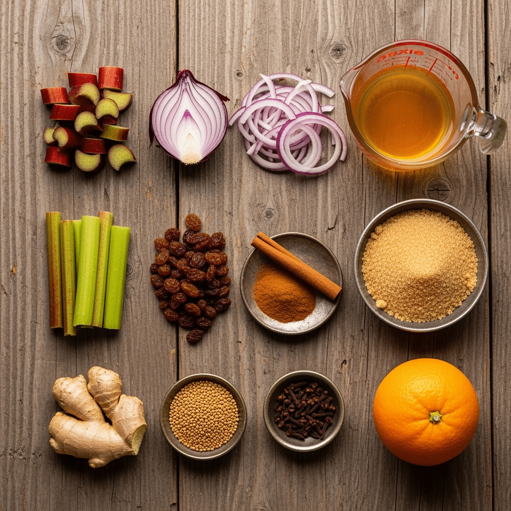ingredients for the Rhubarb Chutney Recipe