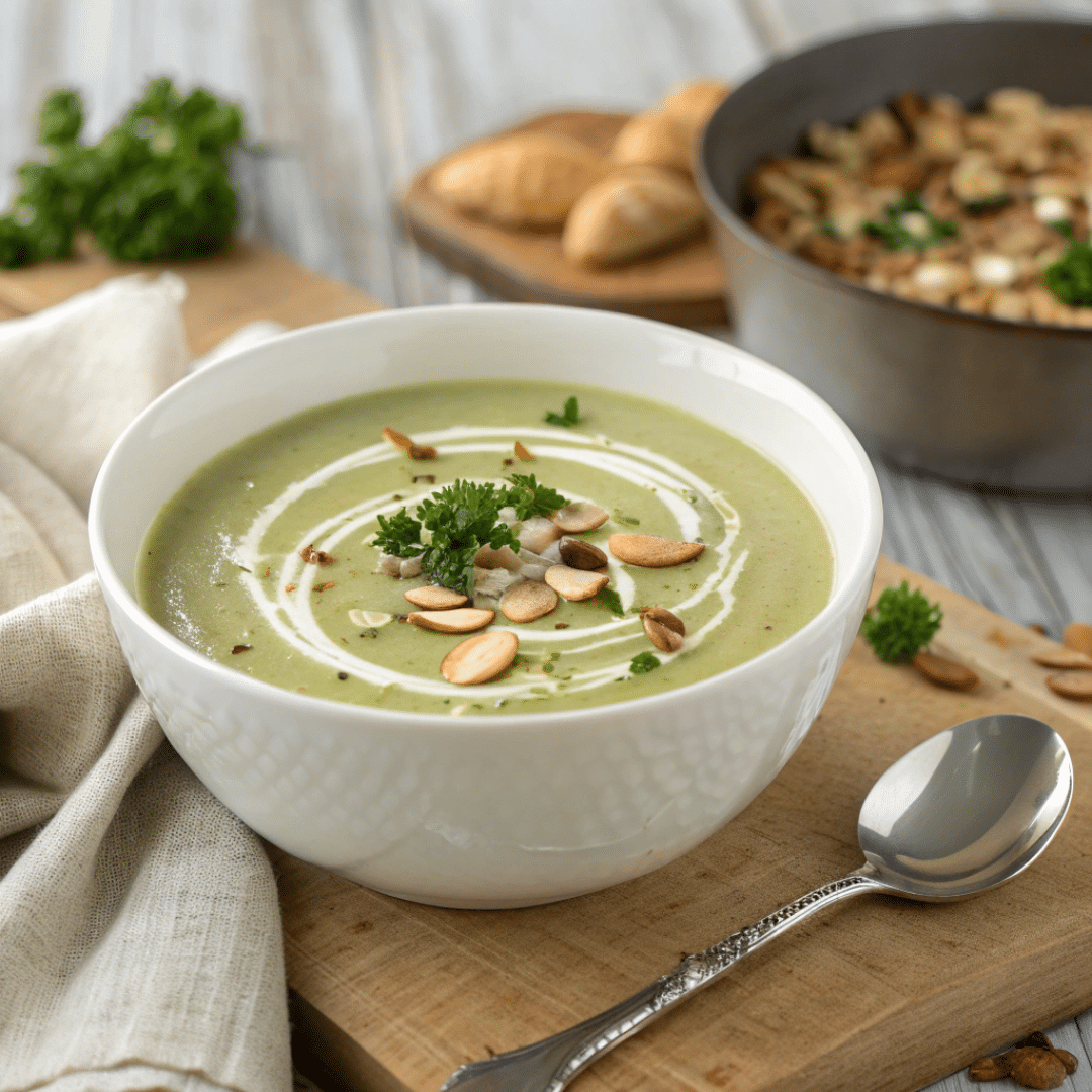 Broccoli Almond Cream Soup Recipe