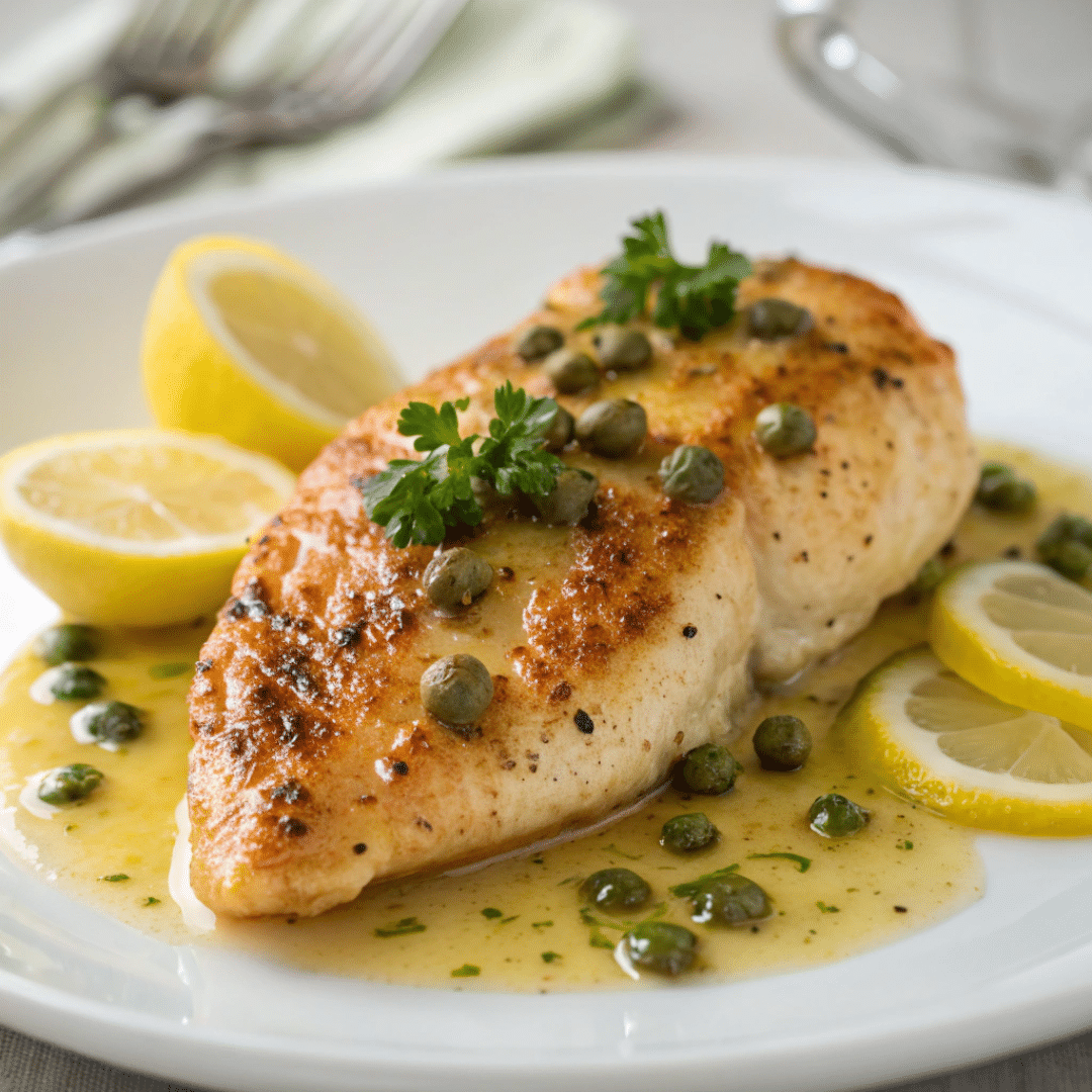 Chicken with Lemon Caper Quinoa Recipe