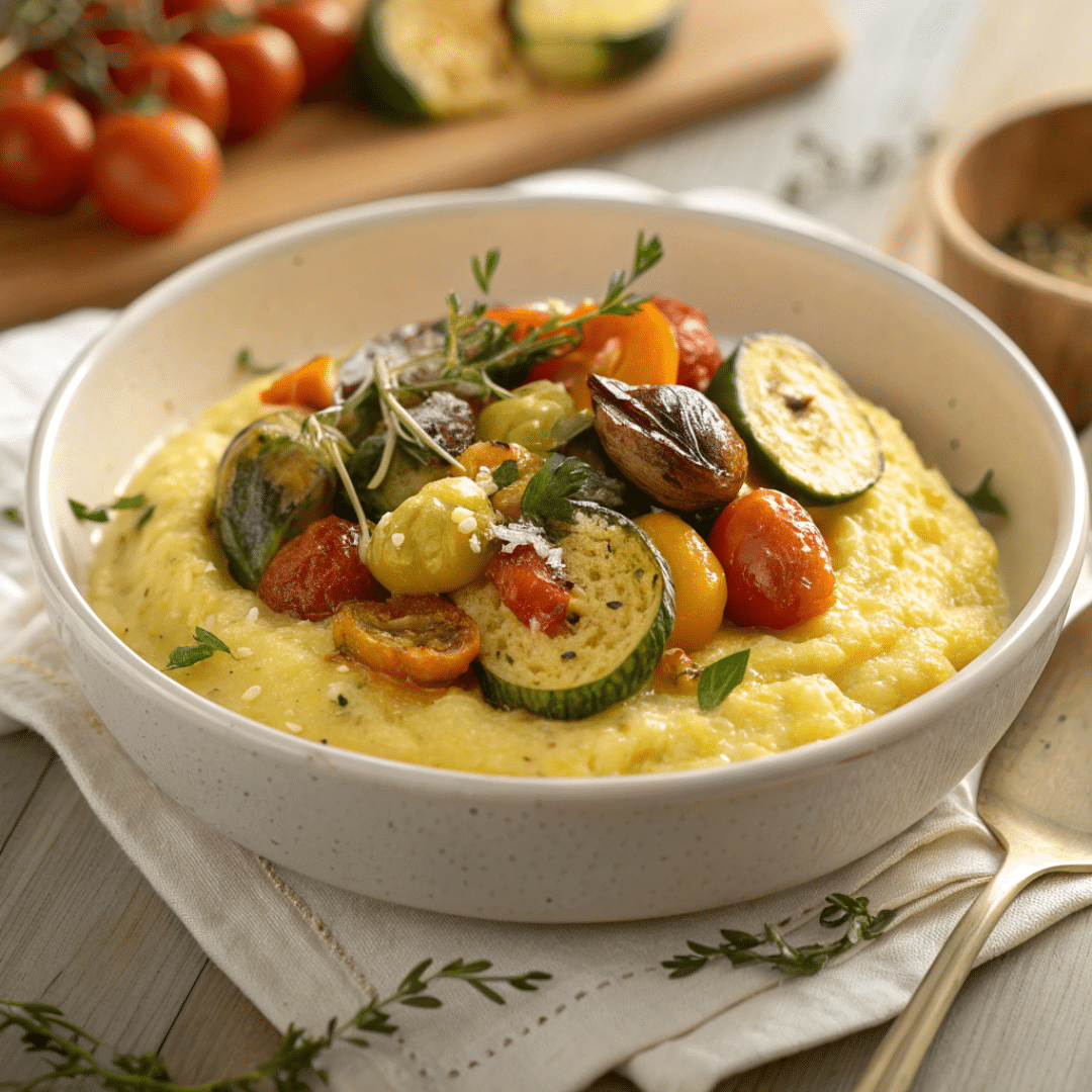 Creamy Polenta with Roasted Veggies Recipe