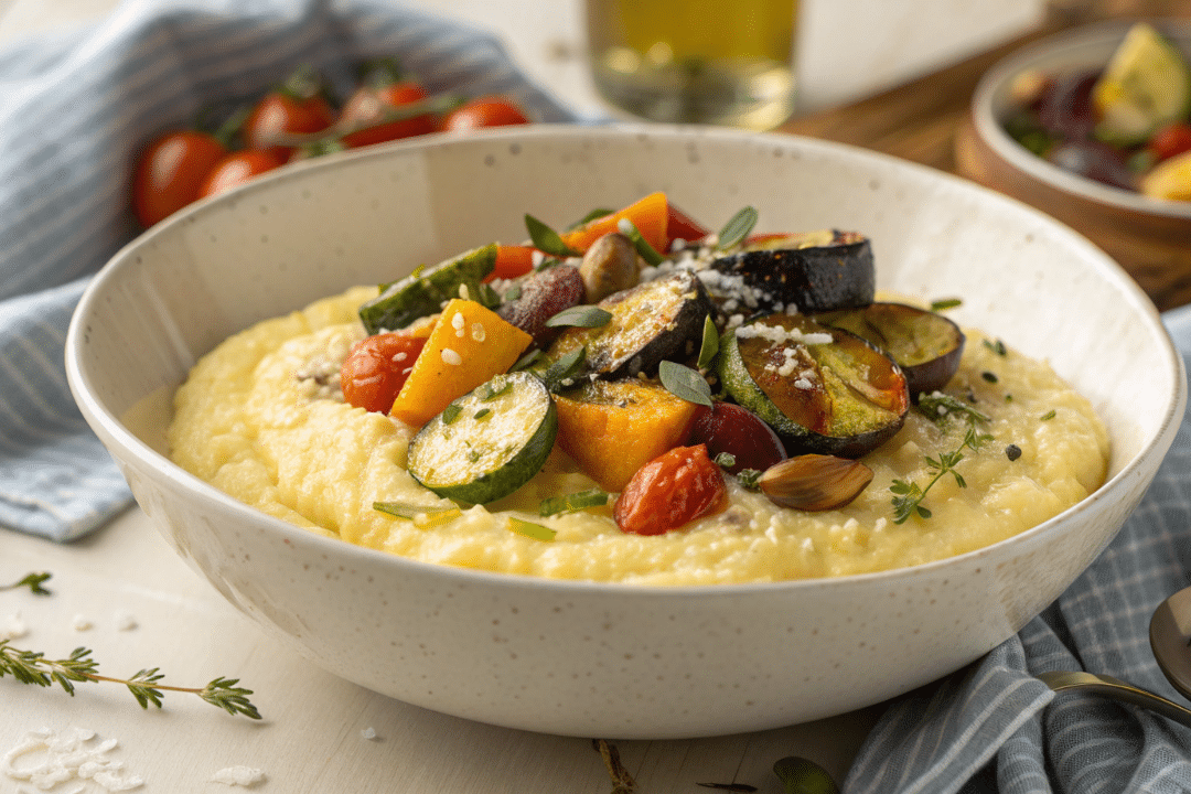 Creamy Polenta with Roasted Veggies Recipe