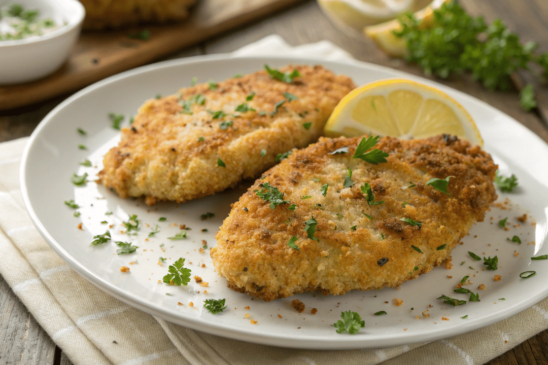 Crispy Herb Crusted Chicken Cutlets