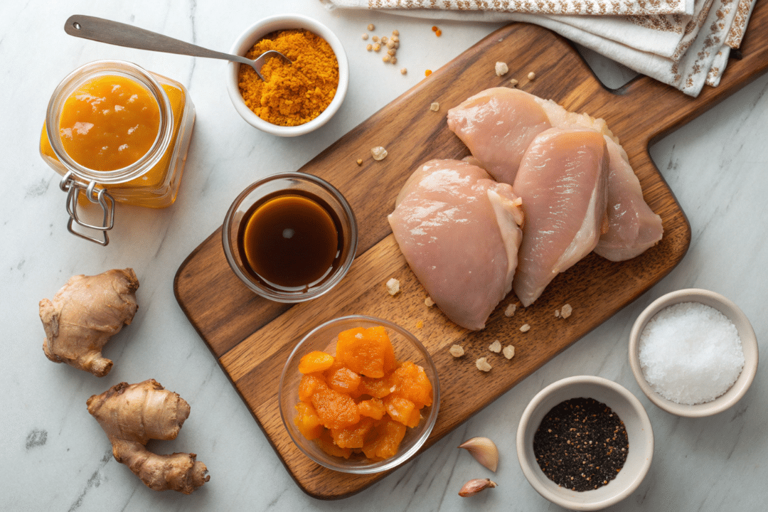 Ingredients of Apricot Glazed Chicken Thighs