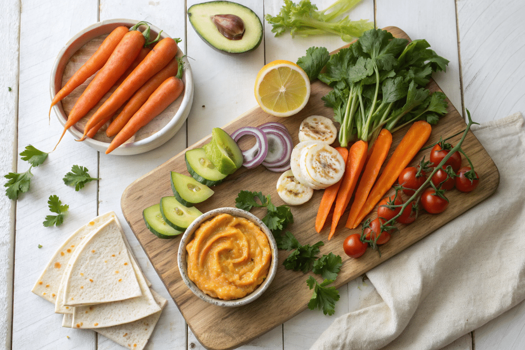 Ingredients of Roasted Carrot Hummus Wrap Recipe