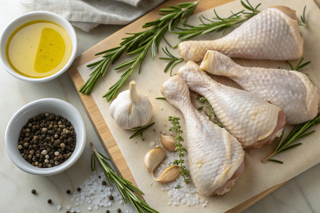 Ingredients of Juicy Rosemary Garlic Chicken Legs