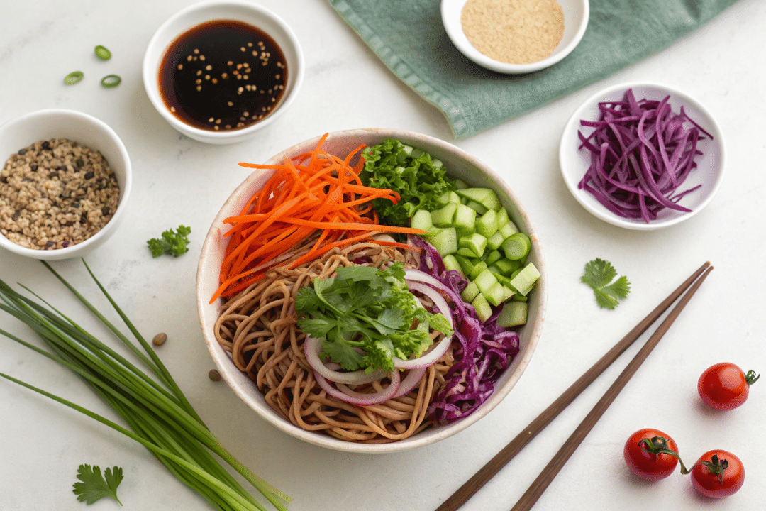 Ingredients of Mason Jar Soba Noodle Salad Recipe