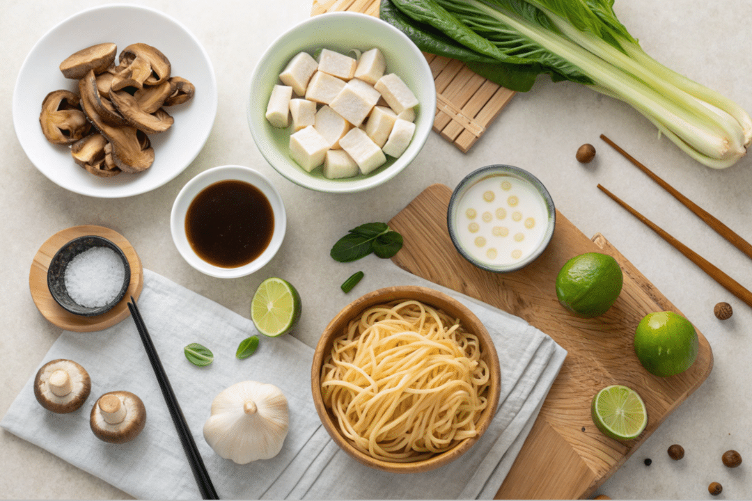 Ingredients of Miso Coconut Noodle Soup Recipe