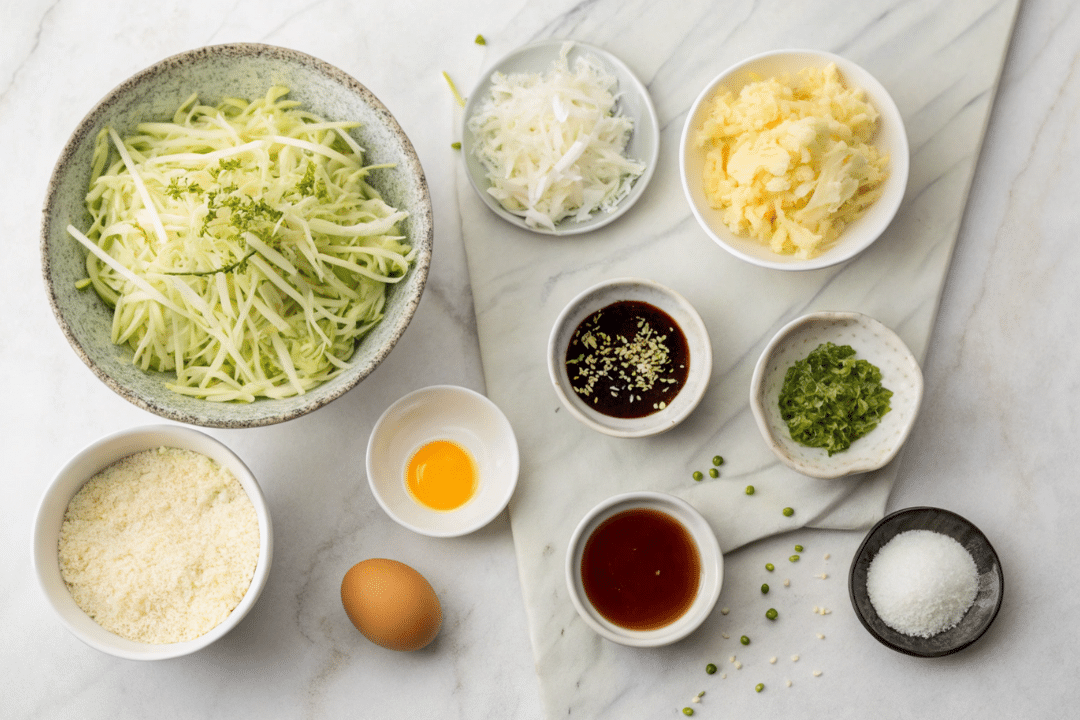 Ingredients of Okonomiyaki-Style Fritters Recipe
