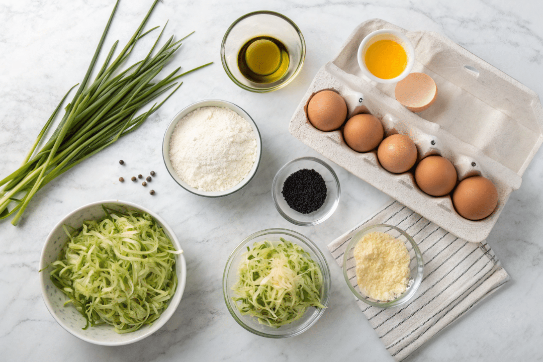 Ingredients of Zucchini Breakfast Fritters Recipe