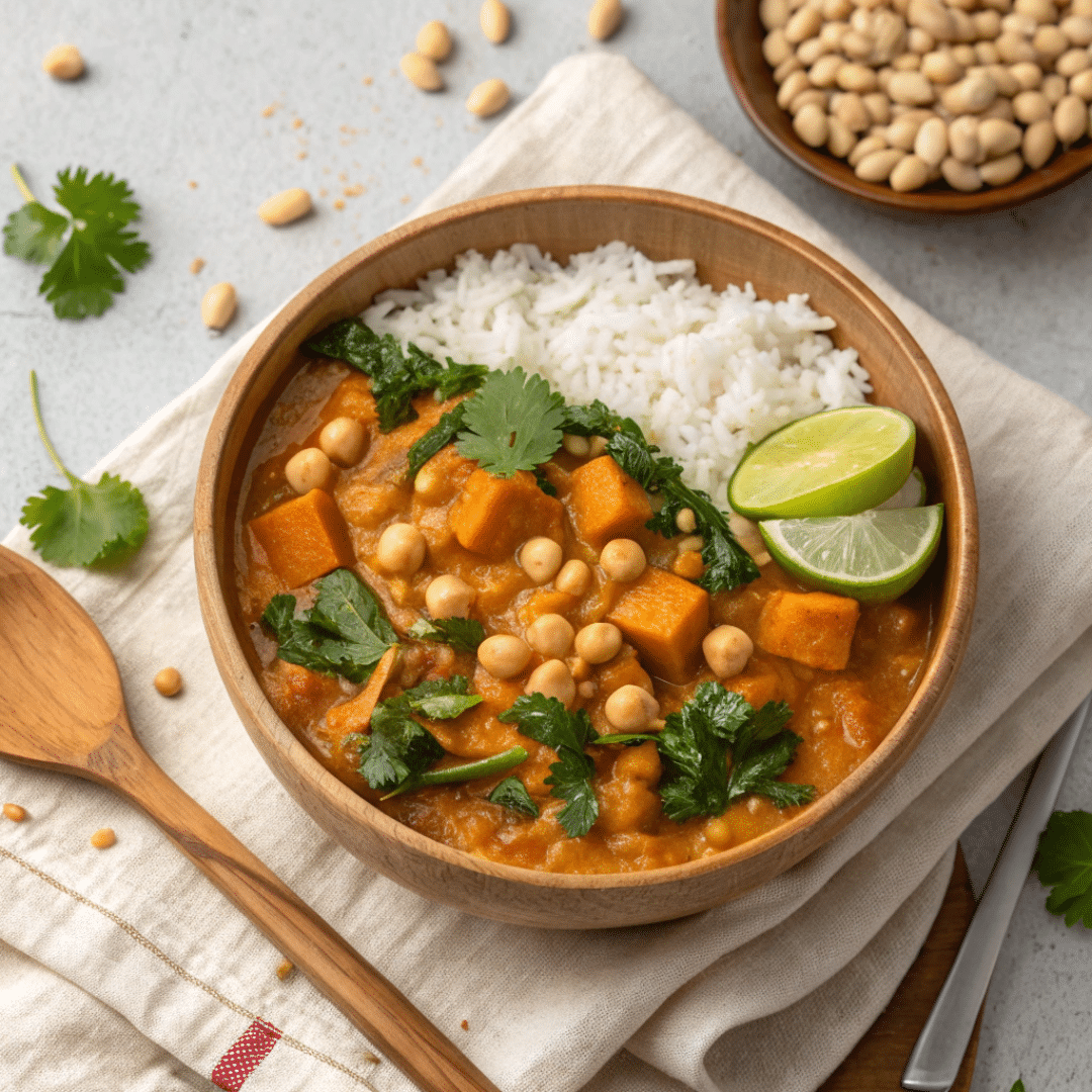 Nigerian Peanut Stew with Chickpeas