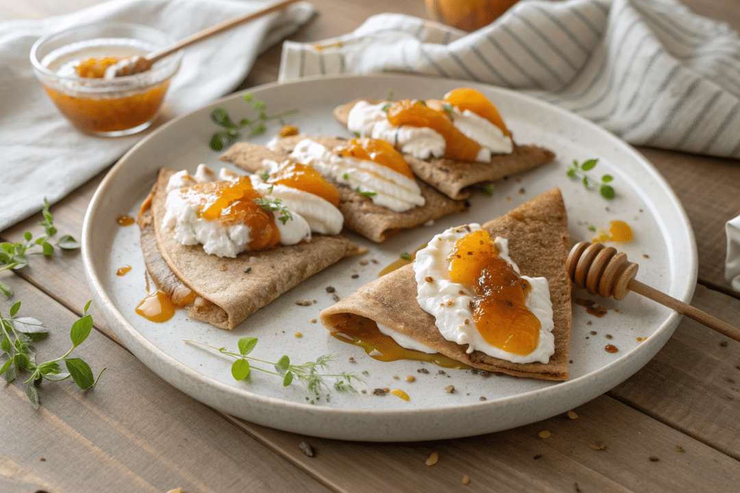 Spelt Crepes with Goat Cheese Recipe
