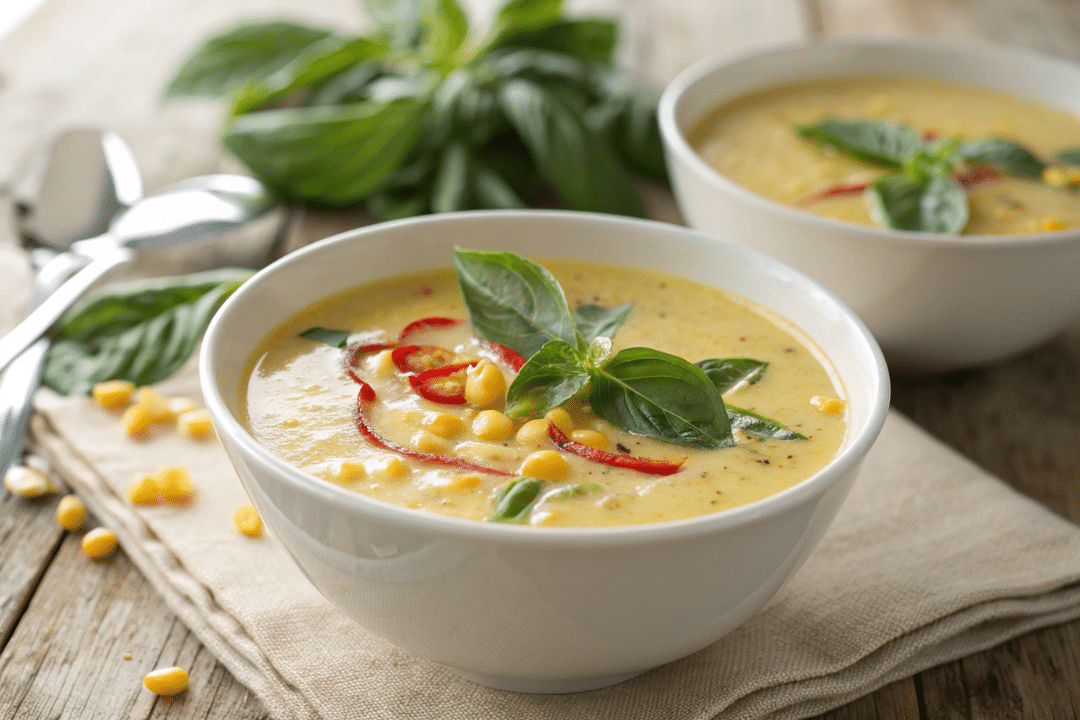 Thai Corn and Basil Soup Recipe
