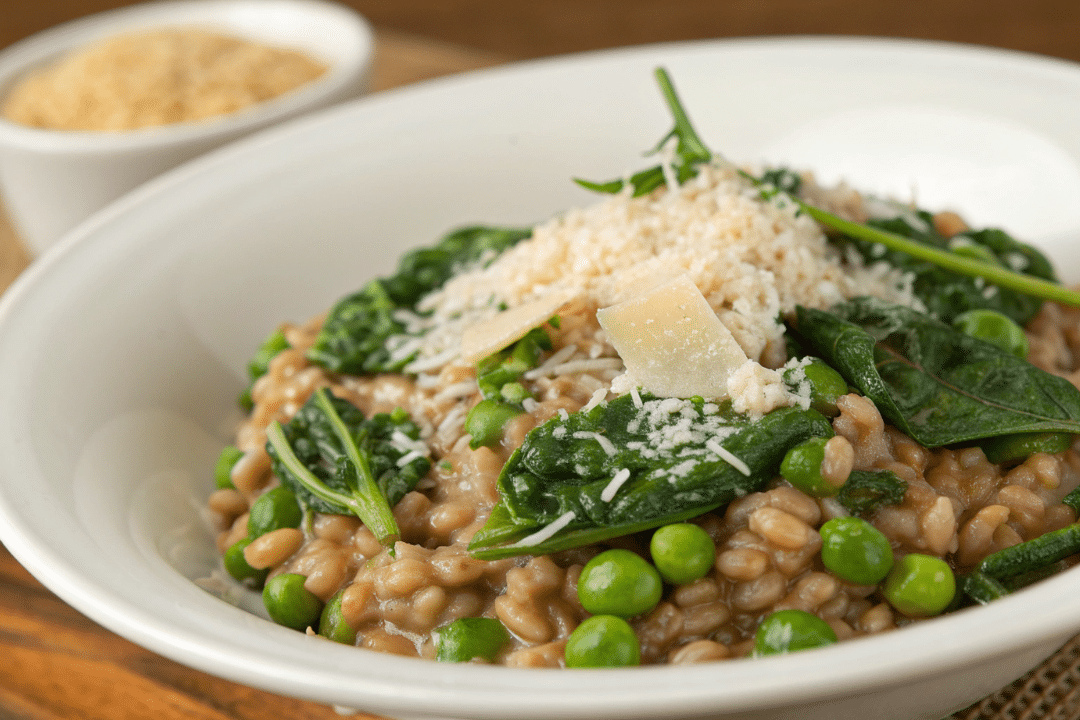 Creamy Farro Risotto with Spinach Recipe