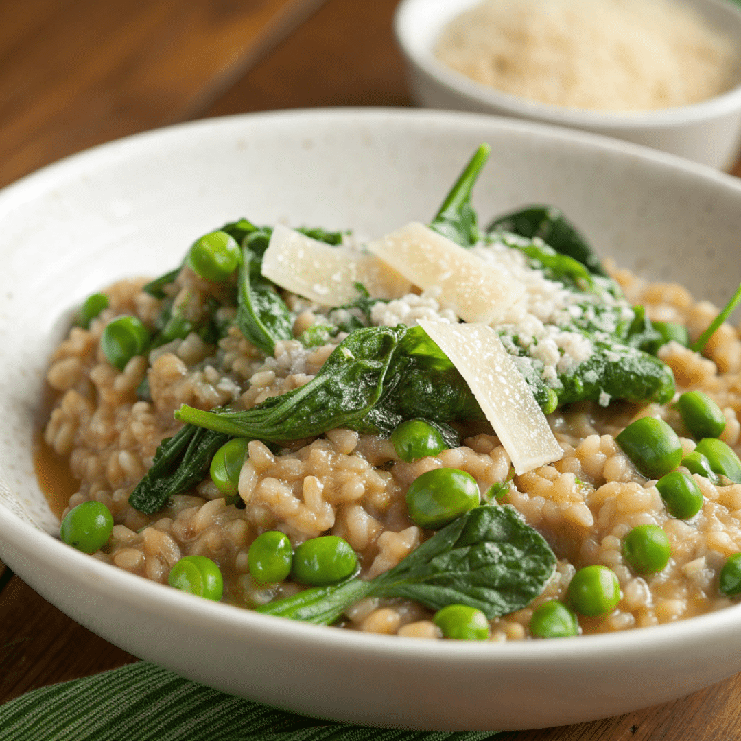 Creamy Farro Risotto with Spinach