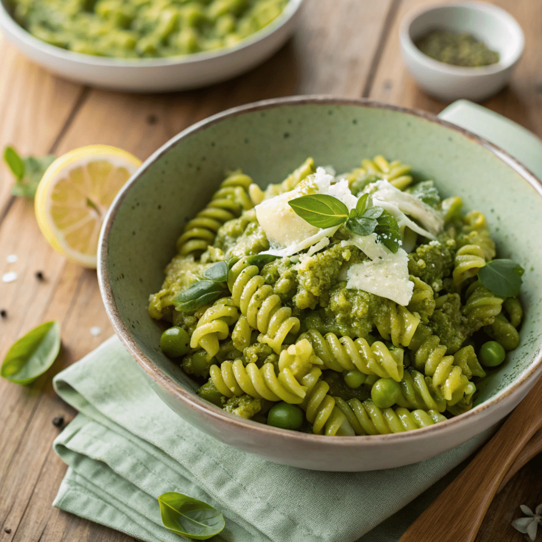 Green Pea Pesto Pasta Recipe