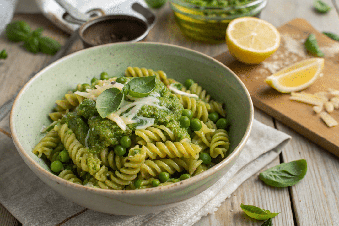 Green Pea Pesto Pasta