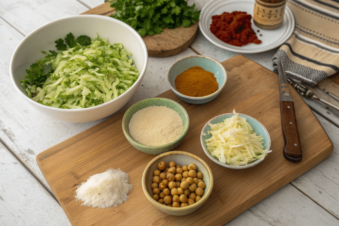 Ingredients of Air Fryer Cabbage Fritters