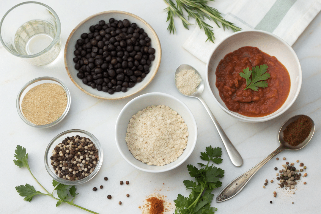 Ingredients of Black Bean Breakfast Sausages Recipe