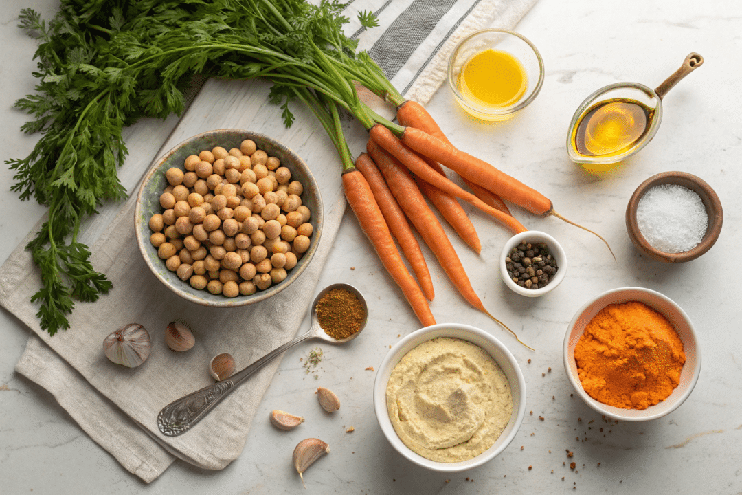 Ingredients of Maple Carrot Hummus