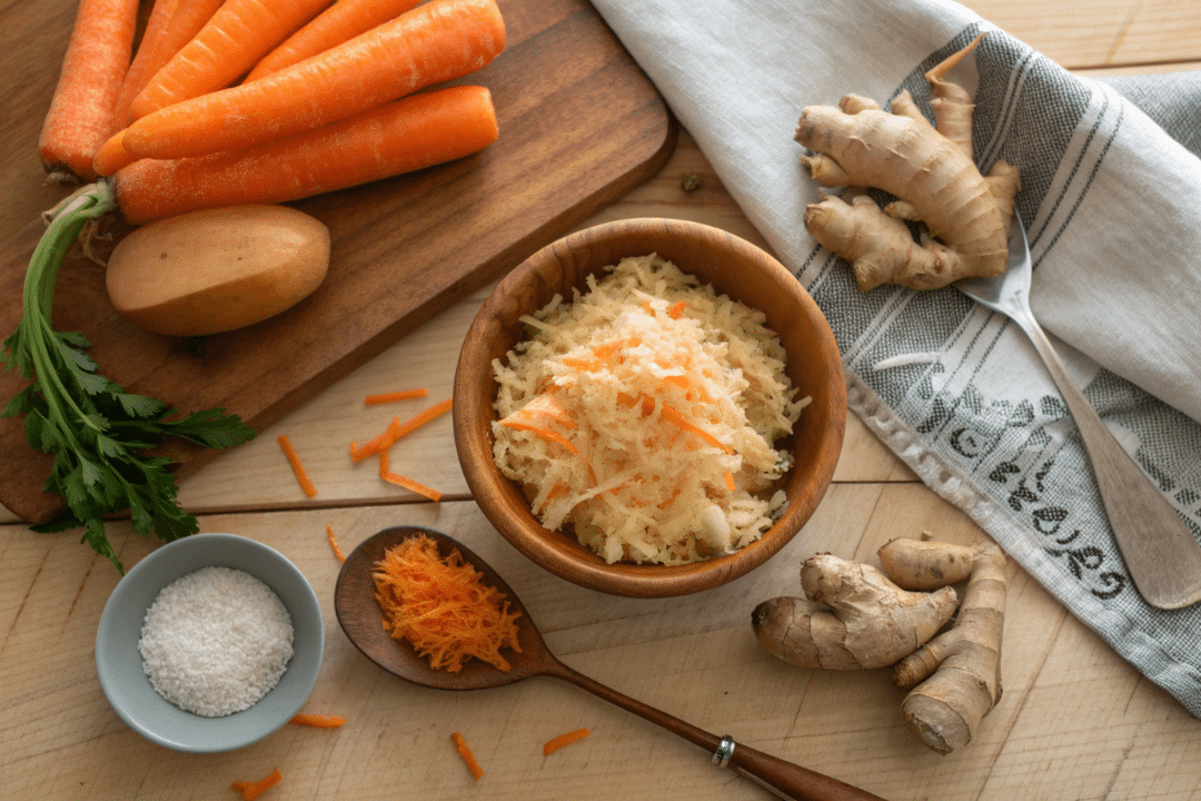 Ingredients of Probiotic Carrot Ginger Kraut recipe