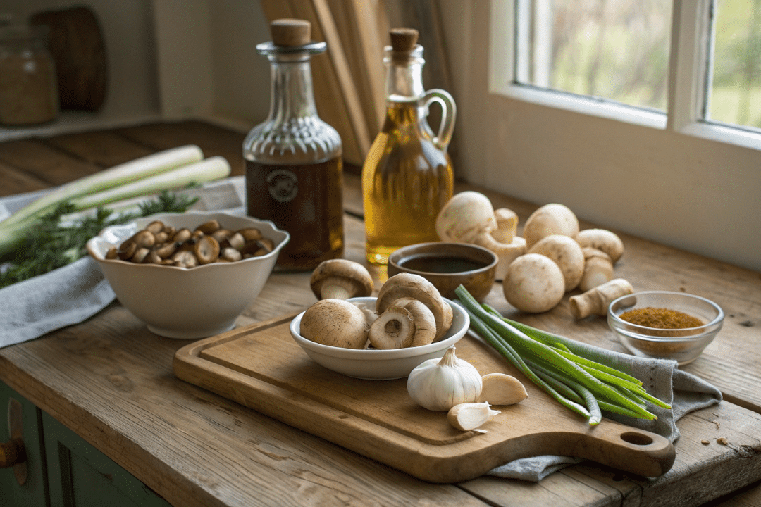 Ingredients of Tamarind Glazed Mushrooms